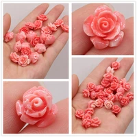 10 pcs red flower of coral through hole beads for making jewelry necklace earrings bracelet accessories gift