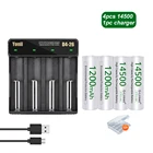 2-16 шт., литий-ионные аккумуляторные батарейки 14500, 1200 мАч, 3,7 в