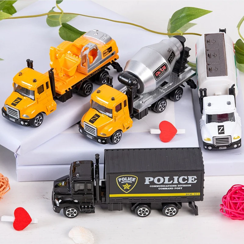 

Модель детского грузовика из сплава в масштабе 1:64, инерционная машина для мальчиков, литые игрушки, детская Инженерная техника, спасательны...