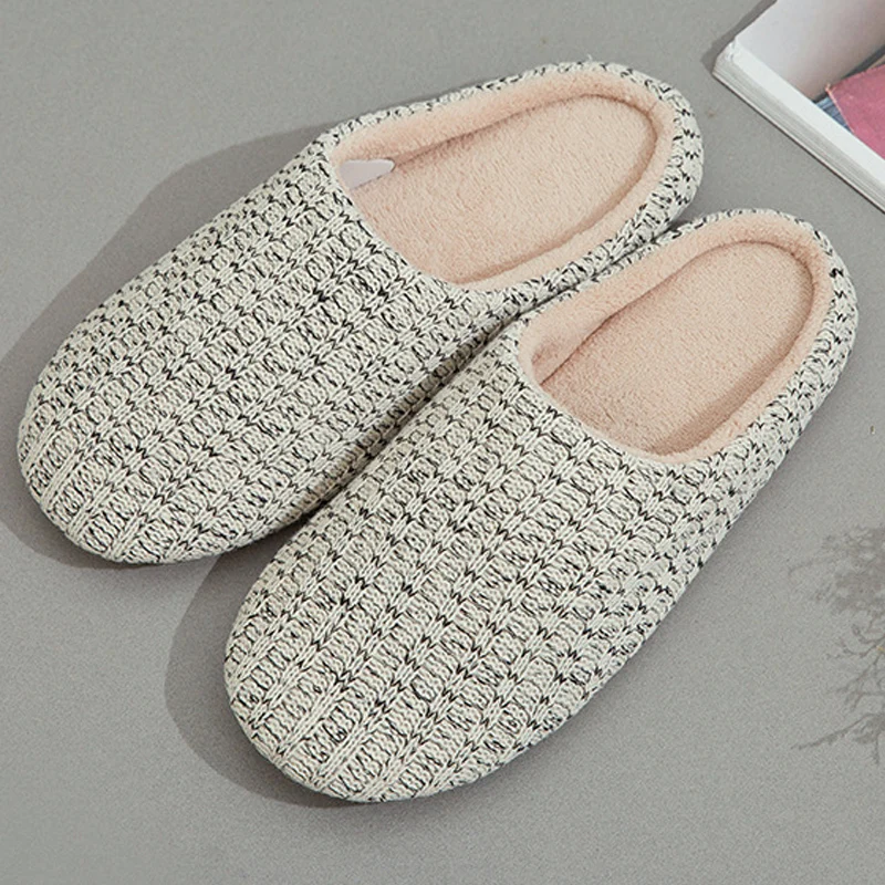 

Slippers Women with Home Knit 2021 New Arrival Soft Warm House Shoes for Men Winter Soft Couples Winter Indoor Family