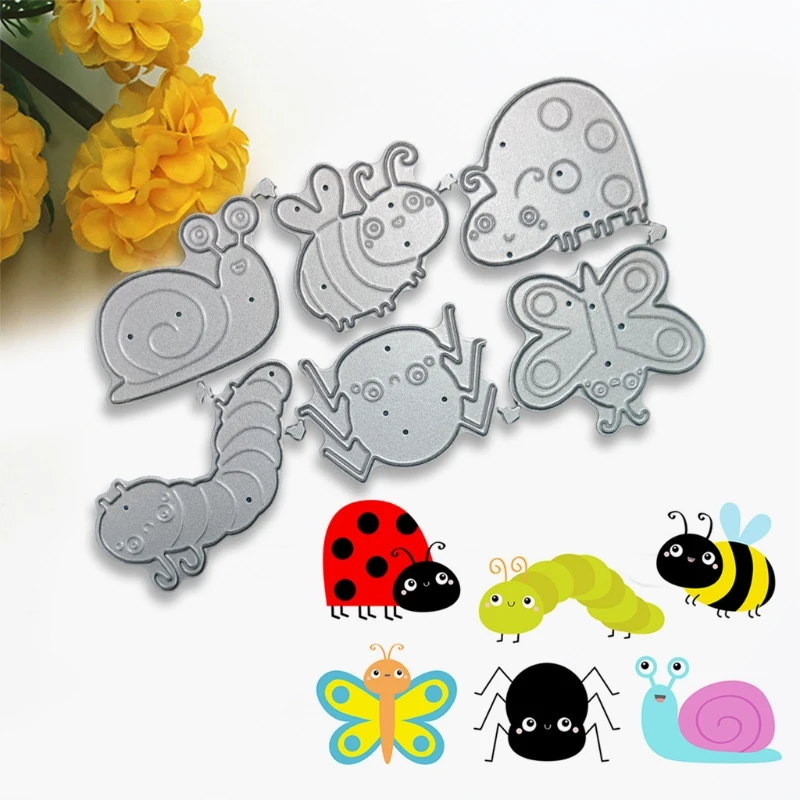 

Ladybug Caterpillar Bee Cartoon Insect Carbon Steel Cutting Dies DIY Scrapbooking Photo Album Embossing Paper Cards Make