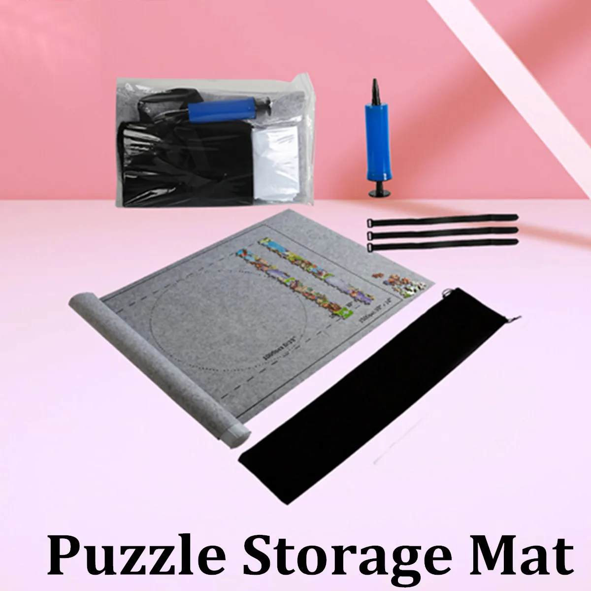 

Puzzles Mat Jigsaw Roll Felt Mat Play Mat Large For Up To 1500 Pieces Puzzle Accessories Portable Travel Crawling Mat Baby Toys