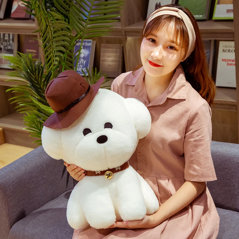 Bichon Frise щенок мягкая Строительная игрушка милая имитация домашних животных