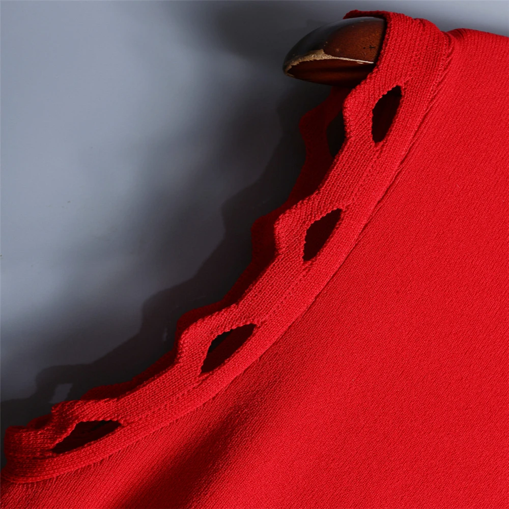 Tunjuefs сексуальное пустое отверстие трикотажные вечерние женский сарафан