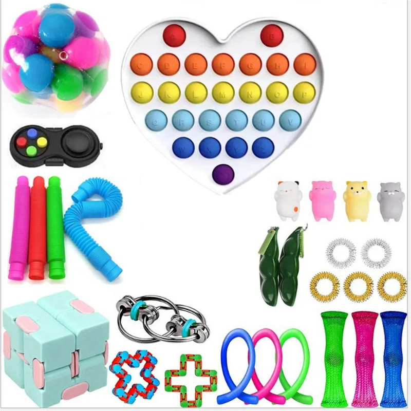 

Fidget Toys Antistress Toy Set Stretchy Strings Push Gift Pack Adults Children Squishy Sensory Anti Stress Relief Figet Toys Kit