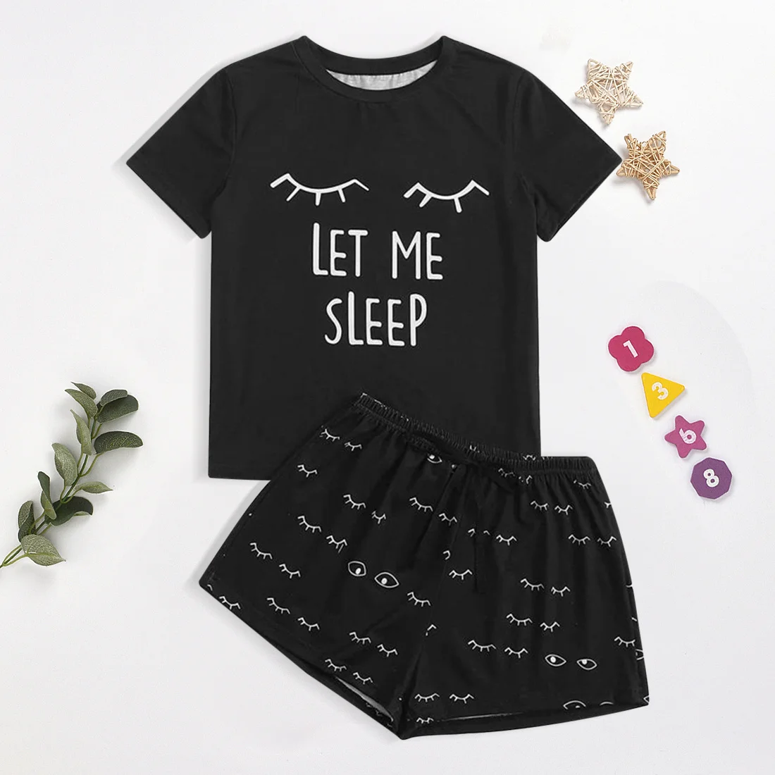 

Muyogrt Summer Women Comfortable Cute Pajama Set Girl Print Pyjama Short Sleeve Sleepwear Suit Home Clothes for Girl Sets