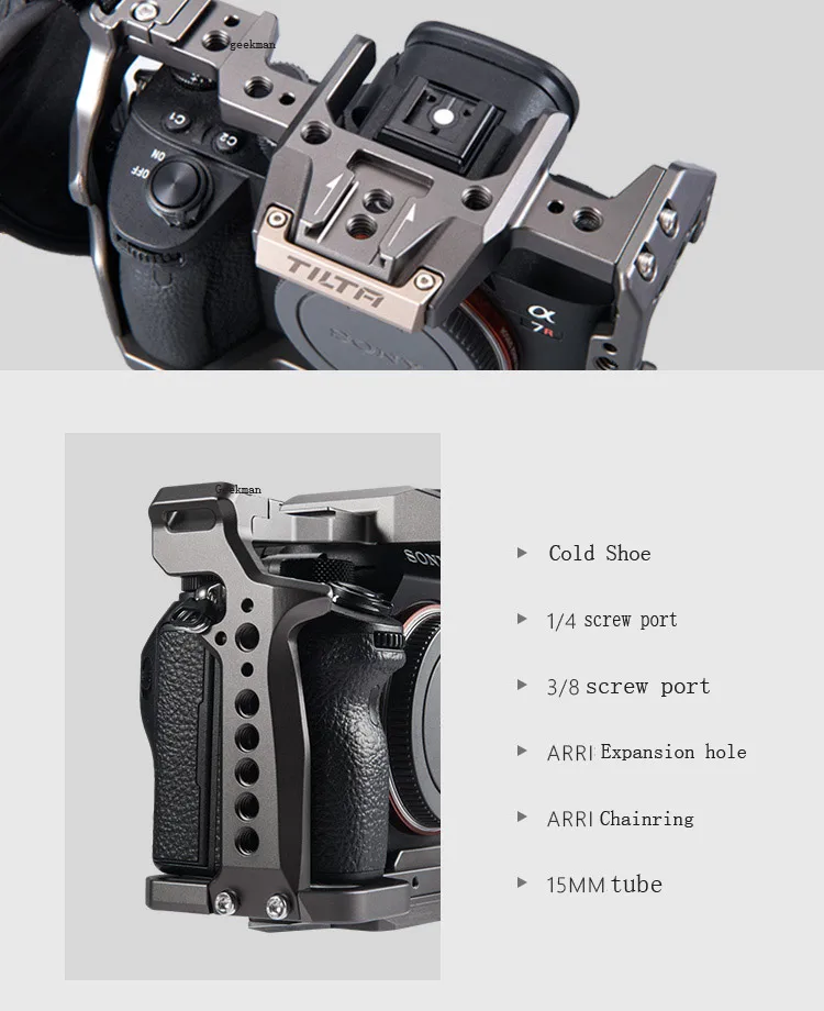 Tilta A7 A9 комплект для установки в полную клетку TA-T17-A-G ручка для sony A7II A7III A7S A7S II A7R II A7R IV A9 Rig Cage