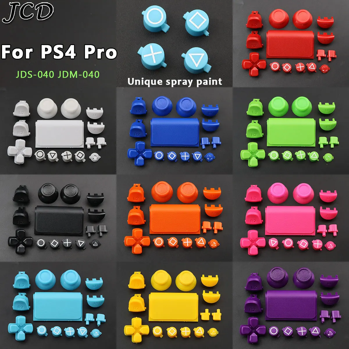 

JCD Full Set Joysticks Dpad Button R1 L1 R2 L2 Direction Key ABXY Buttons jds-040 For Sony PS4 Pro Slim Controller components