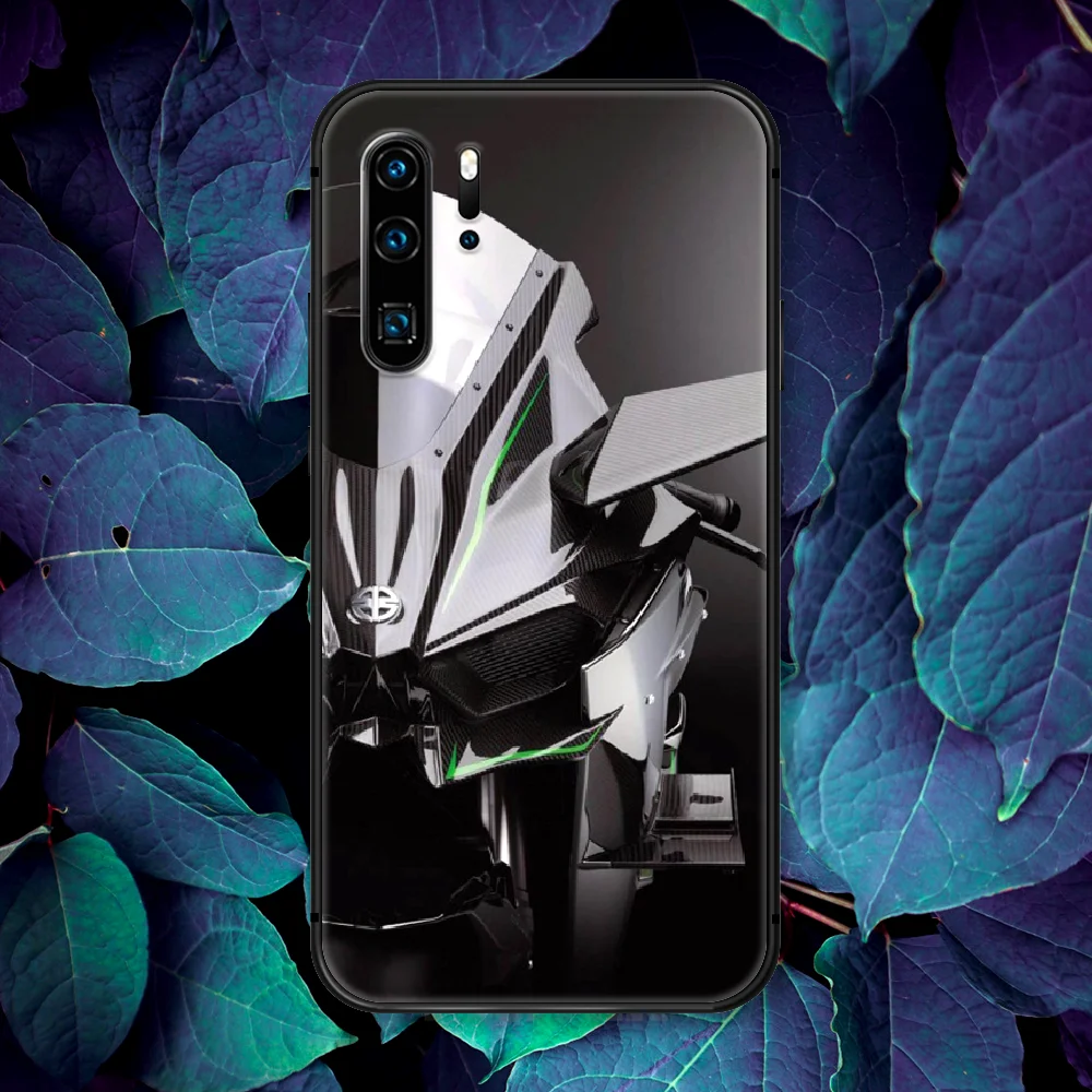 

K-Kawasaki Ninja Motorcycle Phone Case For Huawei P Mate Smart 10 20 30 40 Lite Z 2019 Pro black Bumper 3D Hoesjes Soft