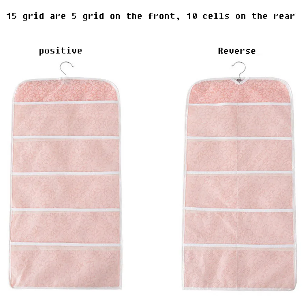 

15/30 Grid Storage Durable Hanging Bag Double Sided Portable Underwear Home Travel Wardrobe Socks