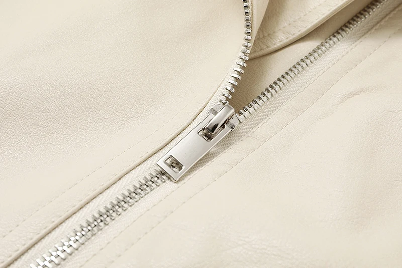 

women's synthetic - leather thick belt jacket, long sleeve slotted collar jacket, fashion trend, autumn and winter, 2021,