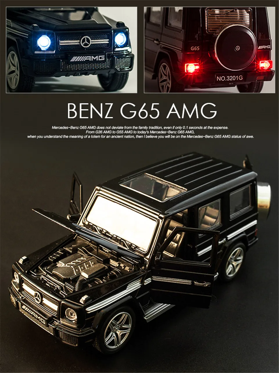 Горячая литая модель автомобиля G65 SUV 1:32, детские металлические игрушки, колеса, спортивный автомобиль, оттягивающийся, мигающий, для детей, на день рождения, рождественские подарки