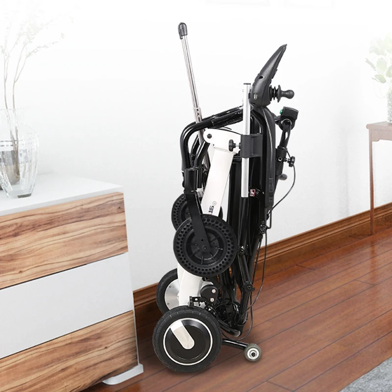 

Portable Folding Lightweight Wheelchair Mobility Electric Power For Disabled Old Elderly aluminum alloy