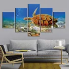 Картины на холсте настенный плакат рамка 5 шт. картины морской черепахи домашний декор
