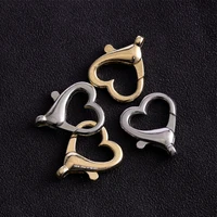 2621 5mm silver kc gold color heart shape lobster clasp hooks necklaces bracelet chain connectors for diy jewelry accessories