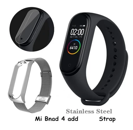 CN Add Sliver Strap Оригинальные Xiaomi Mi Смарт-часы с 4 полосами AMOLED цветной экран HeartRate Фитнес Спорт 50 атм водонепроницаемый смарт-браслет Bluetooth 5,0 - Цвет: CN Add Sliver Strap