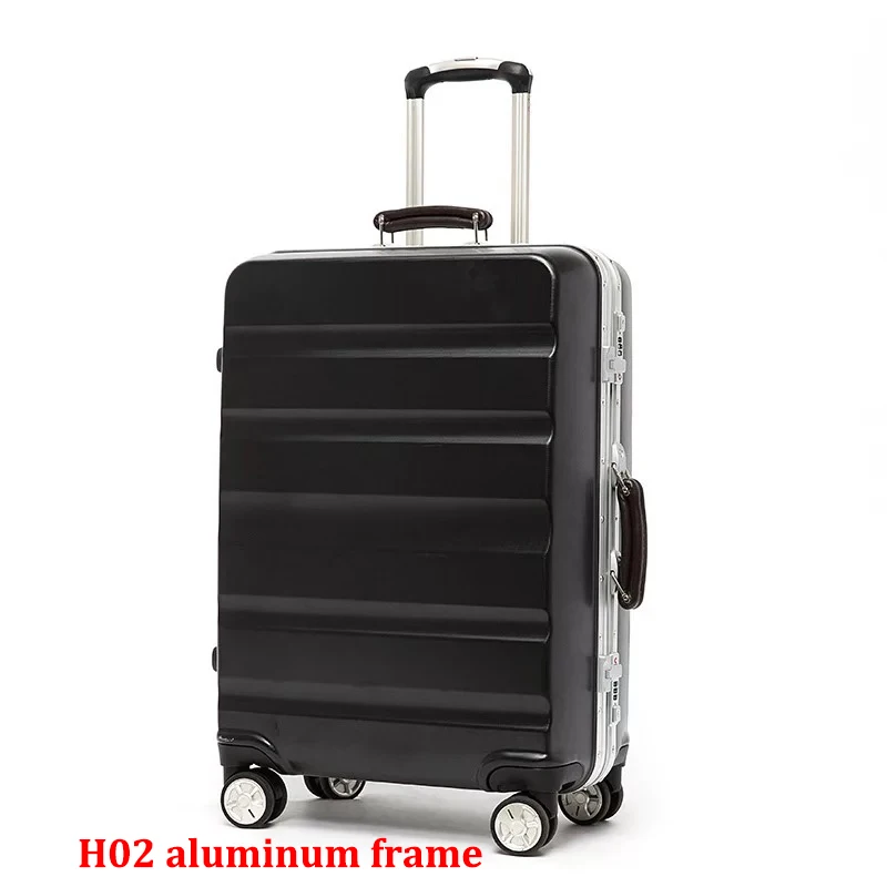 aluminium frame ПК 20''24/28 дюймов Дорожная сумка на чемодан на колесиках Прокат троллейбусов кабины, сумка для багажа Сумка Для женщин Стильный чемодан - Цвет: aluminium frame