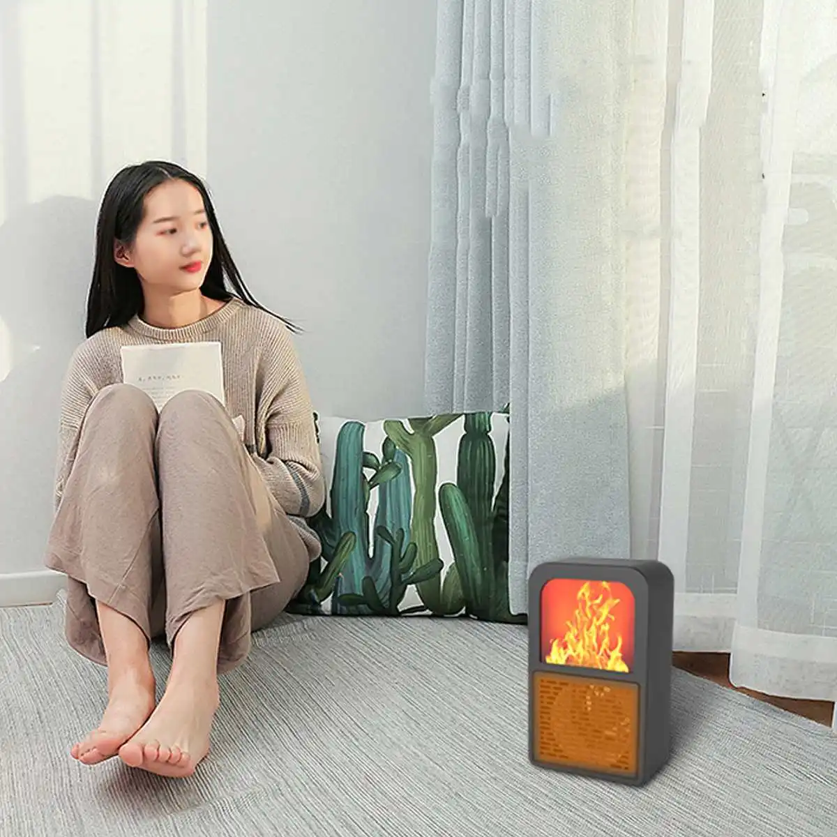 

400W 220V Electric Fan Heater Fast Heating Heater Office Desktop Convector Small Adjustable temperature Portable Electric Warmer