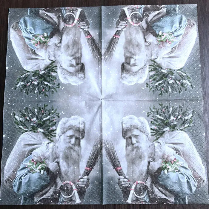 1 paper Винтажные Ангел бумажные салфетки для декупажа рождественские сложенные салфетки - Цвет: 1 paper