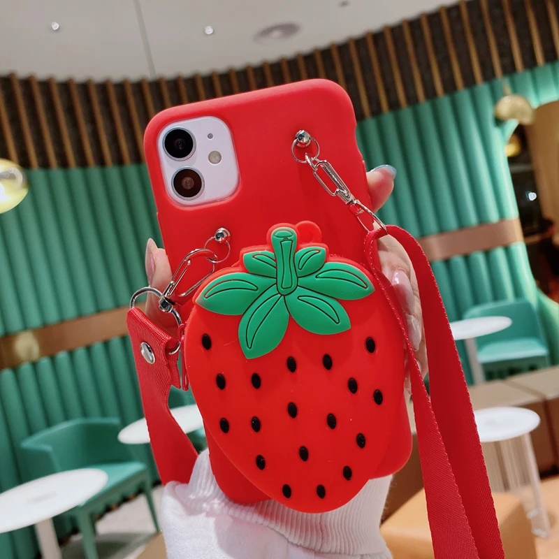 cute 3d cartoon panda wallet bag case for xiaomi poco x3 nfc f3 x2 poco m3 m2 f2 pro c3 soft silicone lanyard phone cases free global shipping