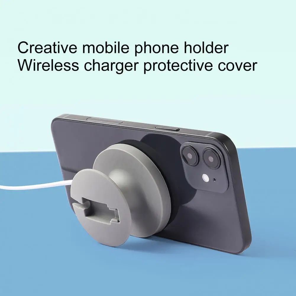 

Charger protective cover portable anti-drop silicone wireless magnetic charger protective cover, suitable for iPhone 12
