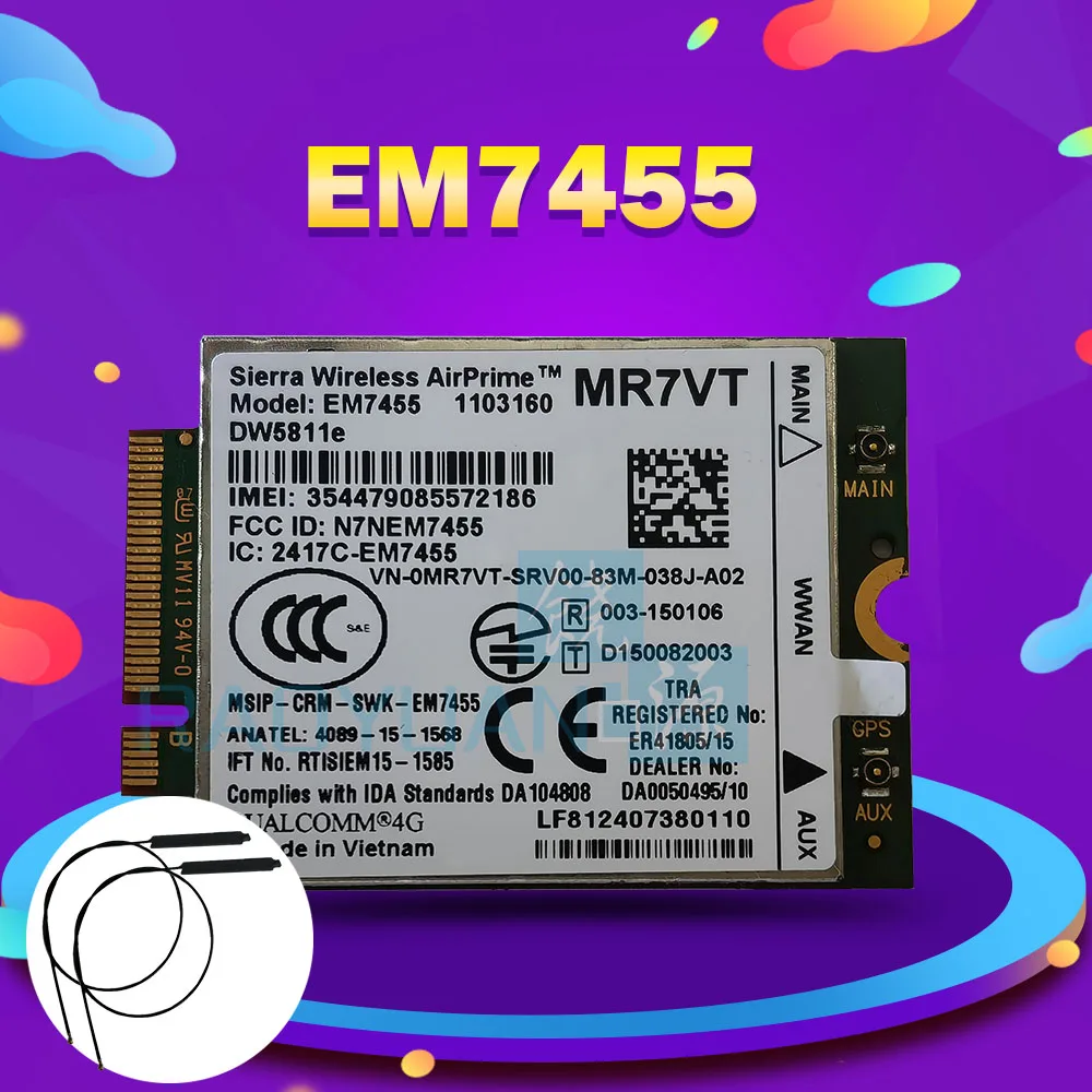 Беспроводная WLAN-карта SIERRA EM7455 DW5811E 3P10Y MR7VT для E7270 E7470 E7370 E5570 FDD/TDD LTE 4G Cat6 Gobi6000 |