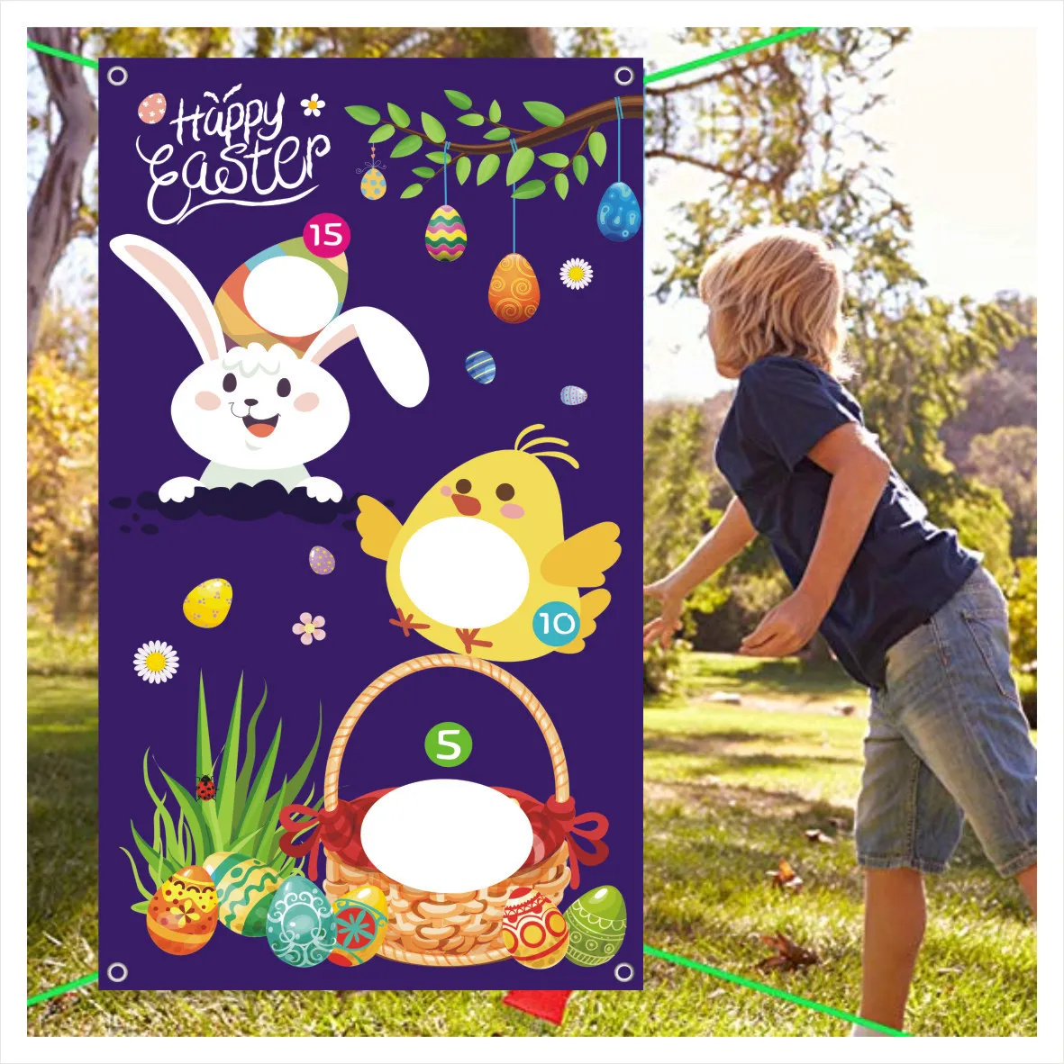 

Easter Sandbag Throw Game Happy Easter Decoration for Home Easter Bunny Egg Ornaments Rabbit Kids Gifts Birthday Party Supplies