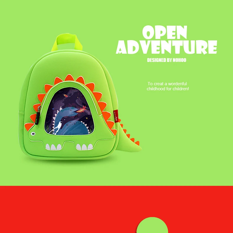 NOHOO портфель школьный 3D мультфильм животных школьные сумки Высокого качества прозрачный водонепроницаемый