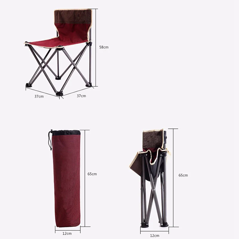 en Ucuz Açık Taşınabilir Eğlence Katlanır Sandalye Oxford Kumaş Kalın Alüminyum Balıkçı Taburesi Kamp Plaj Barbekü Sandalye Kendinden Sürüş Koltuğu