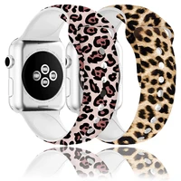 leopard strap for apple watch band 44mm 40mm woman watchband 38mm 42mm silicone belt bracelet for iwatch series 6 se 5 4 3 2 1