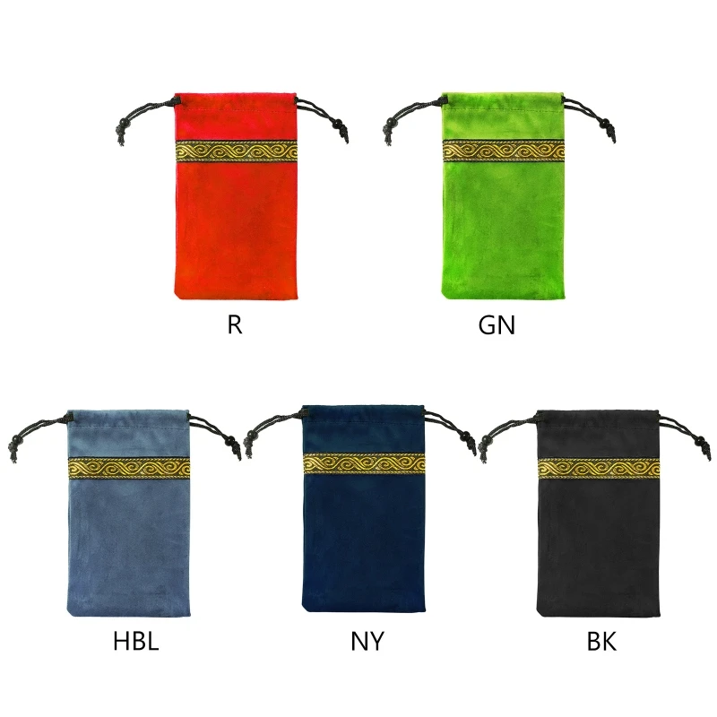 

H053 Pendulum Divination Tablecloth Card Pad Runes Altar Table Cloth Board Game Drawstring Flannel Bag Tarots Storage Pouch