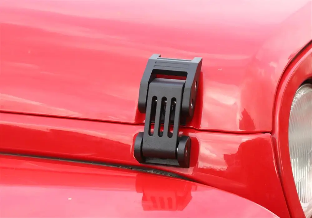 Защелка капота замка украшение крышка двигателя защита для Jeep Wrangler JK 2007- автомобильные Внешние аксессуары черный 2 шт/1 комплект