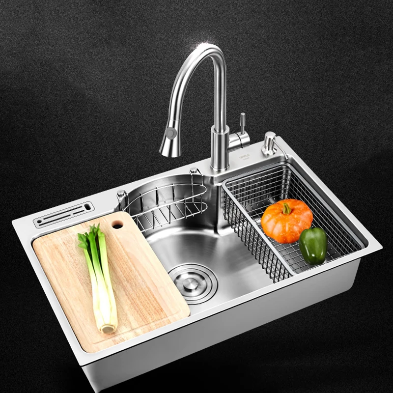 

78x48 cm Multi Function Kitchen Sink Single Bowl Sinks Stainless Steel Thickness 1.2 Mm Brushed Sinks Kitchen