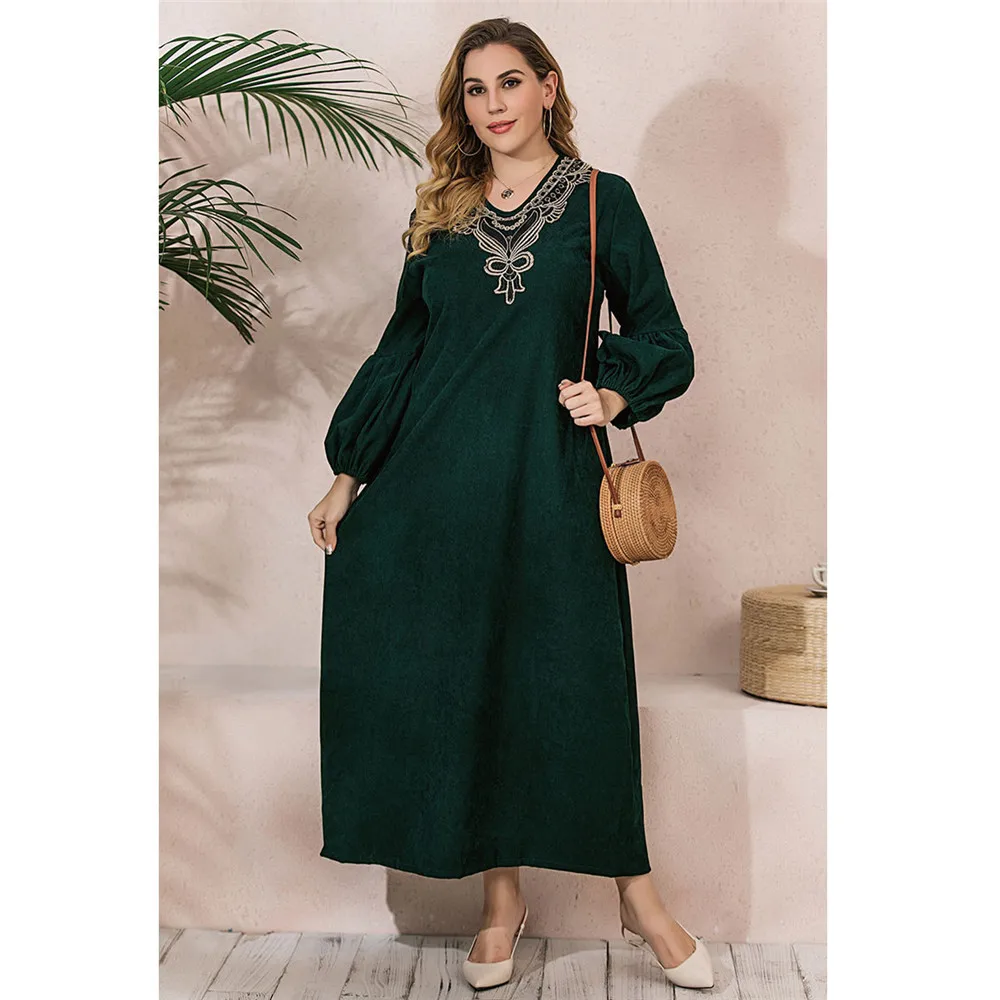 Размера плюс 5XL Кафтан Абая Хиджаб для мусульманок платье Дубай турецкий кафтан с пышными рукавами длинное исламский халат одежда в Банглад...