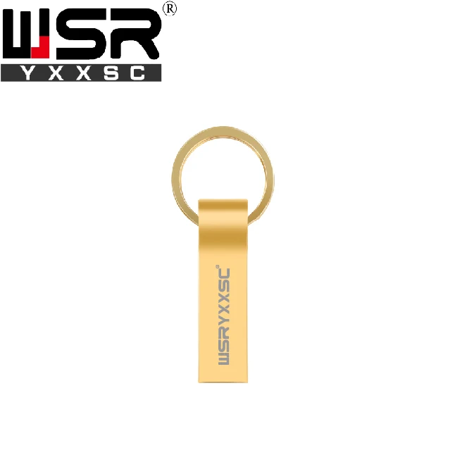 gold Брелок металлический usb 2,0 флеш-накопитель 32 Гб 64 Гб 128 ГБ высокоскоростной флеш-накопитель 4 ГБ 8 ГБ 16 ГБ реальная емкость Водонепроницаемая портативная usb-флешка - Цвет: gold