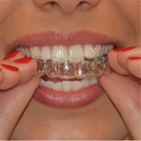 2pcs food grade silicone orthodontic teeth braces transparent teeth whitening beauty tools fit false teeth tray oral hygiene