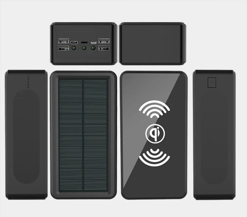 

100000mAh Wireless Solar Power Bank Portable Charger Large Capacity 4USB LEDLight Fast Charging for Samsung Xiaomi Iphone