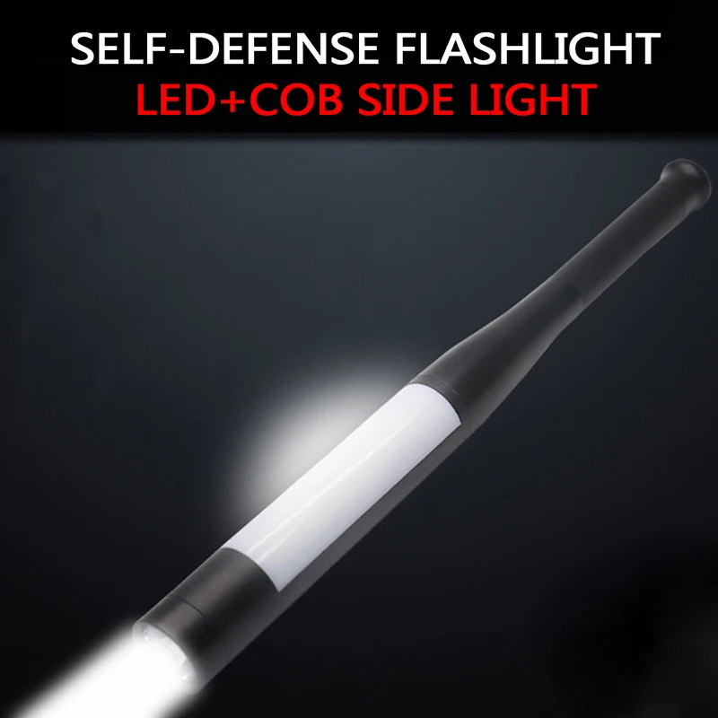 ZHIYU Outdoor Emergency Self Defense Baseball Bat LED Flashlight 5 Modes T6 COB Flash Lights 3 14500 Battery Torch Lantern Lamps | Лампы и
