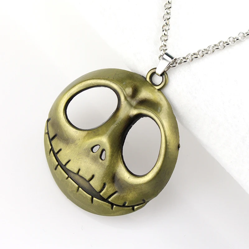 necklace bronze Модный Кошмар перед Рождеством Хэллоуин Джек Скеллингтон Салли снежинки череп Тыква браслет - Окраска металла: necklace bronze
