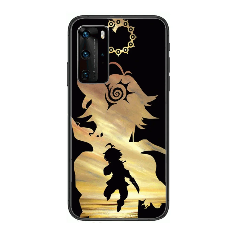 

Seven Sins Meliodas Style Phone Case For Huawei P 40 30 20 10 Lite Smart Z Pro Black Etui Coque Painting Hoesjes comic fashion