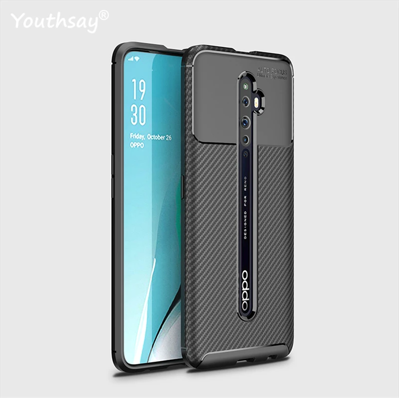 

For Oppo Reno2 Z Case Carbon Fiber Fundas TPU Rubber Soft Silicone Protective Phone Case For Reno 2Z Cover For Reno 2 Z