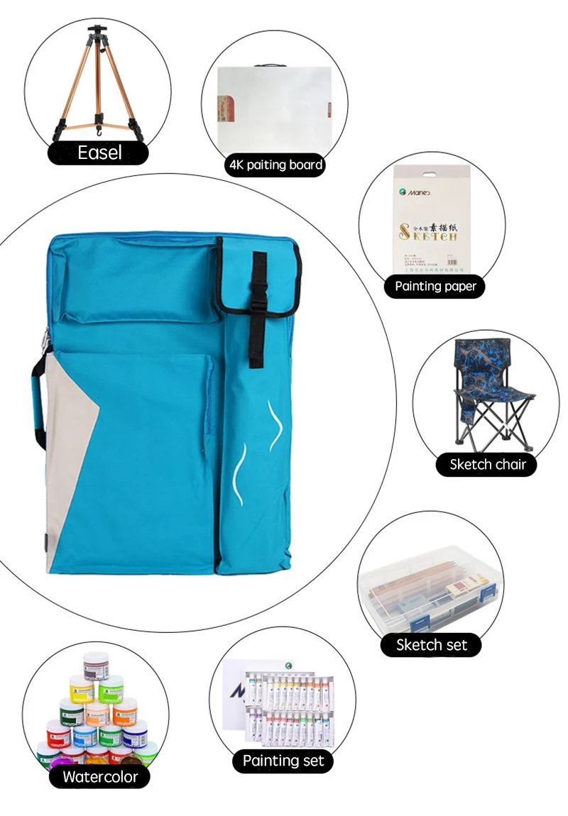 Большая сумка для рисования 4K водонепроницаемый портативный набор набросков