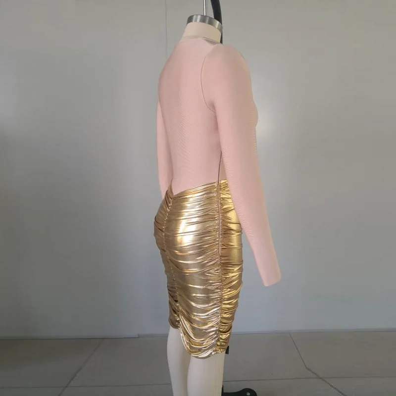 Новинка 2019 Осенний Женский комплект из двух предметов бандажный бежевый