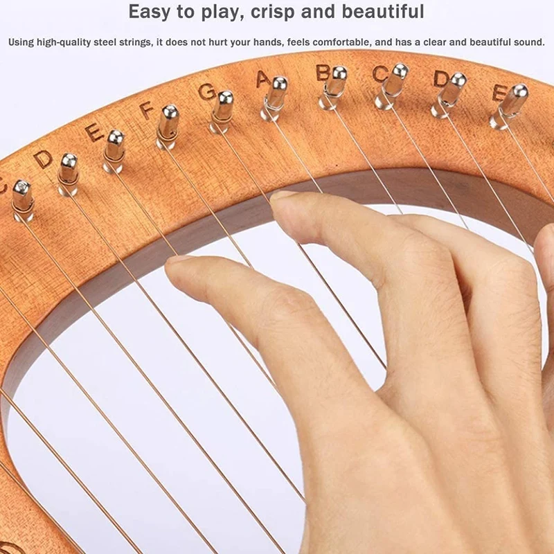 

19 String Lyre Harp,Lyakin,Wooden Lyre Harp,Wood The Moon Harps With Tuning Key,For Beginners,Music Lovers,Kids,Etc