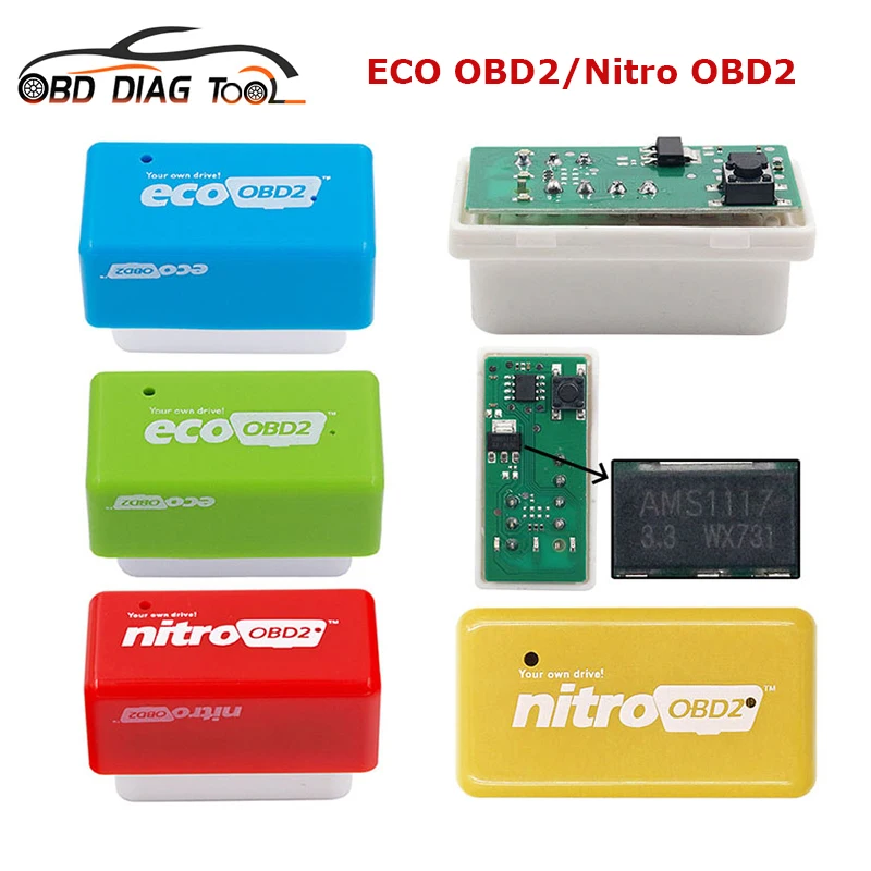 Новинка Nitro ECO OBD2 чип тюнинг коробка автомобильный разъем и драйвер 15% экономия
