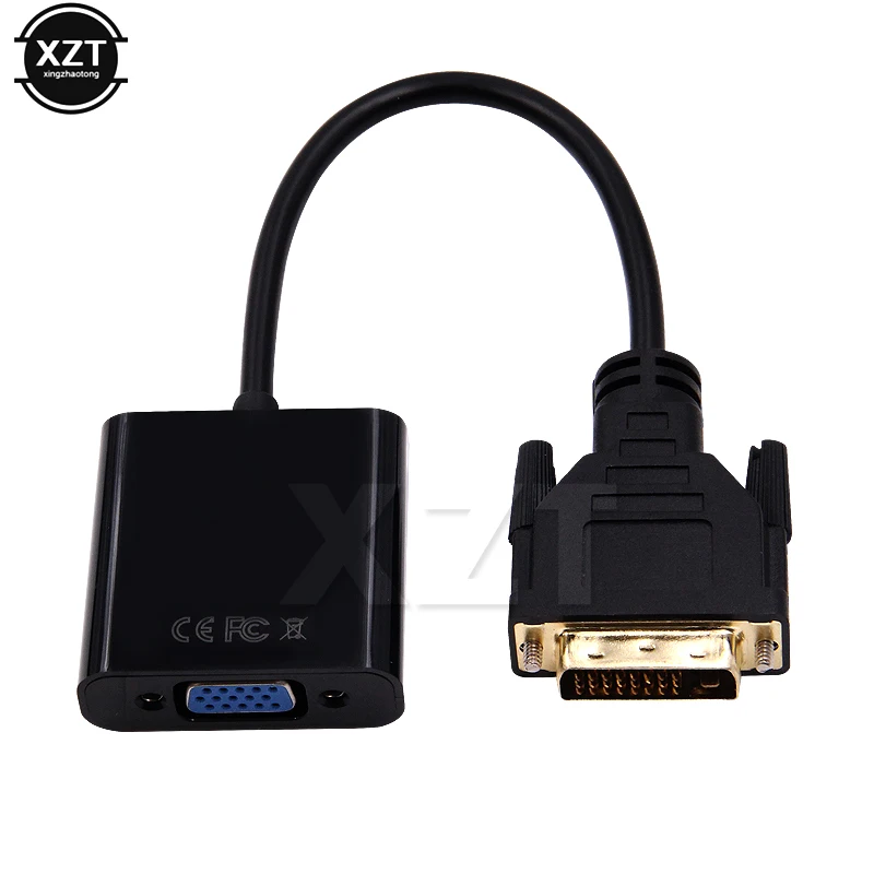 Адаптер видеоконвертера DVI папа-VGA мама Женский адаптер кабель 24 + 1 25 Pin на 15 pin для