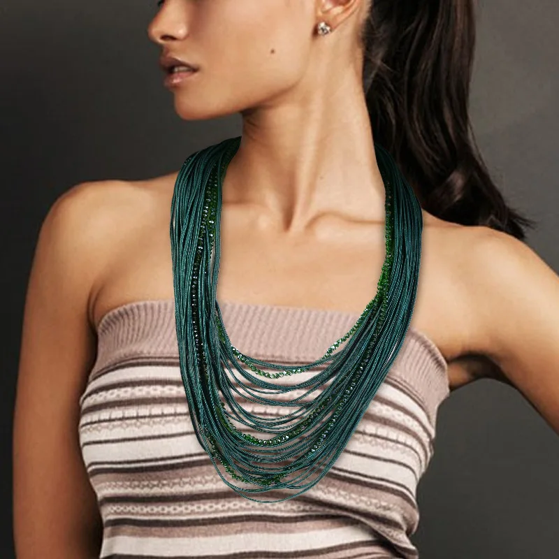 Ожерелье женское многослойное в богемном стиле чокер бохо ожерелье из