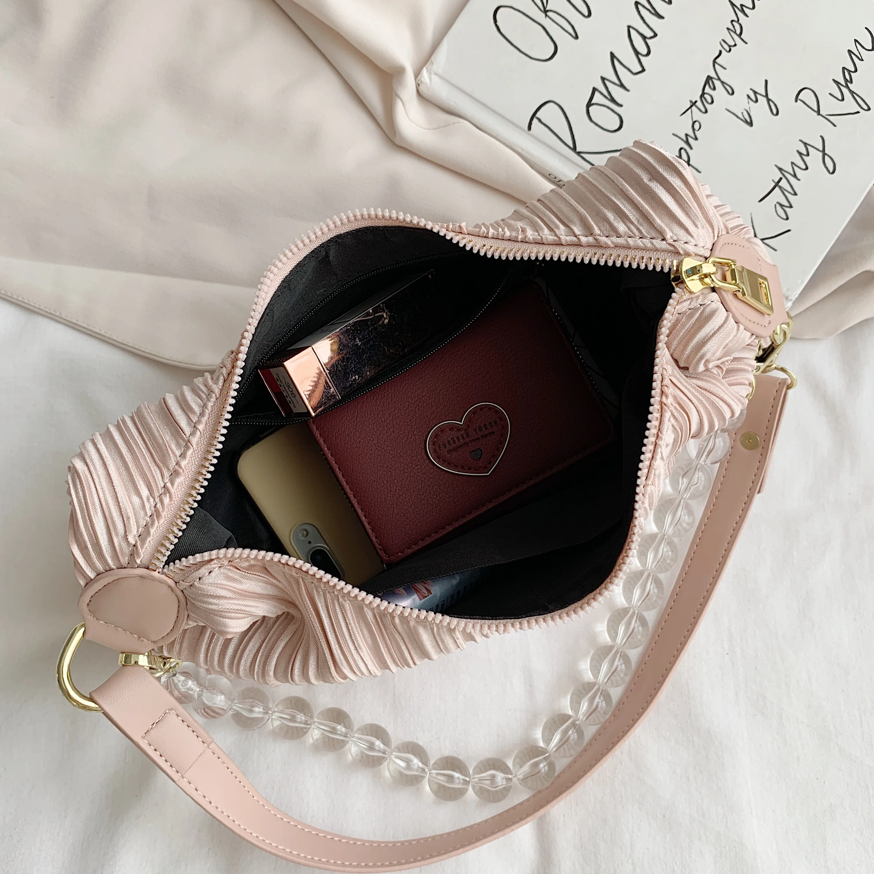 Модная плиссированная Подмышечная сумка сумки через плечо для женщин 2020