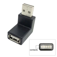 reversible angle usb 2 0 a type male to female extension adapter 90 degree angled black color