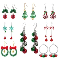 hot selling fashion christmas dangle earrings bell shape festive holiday christmas gifts